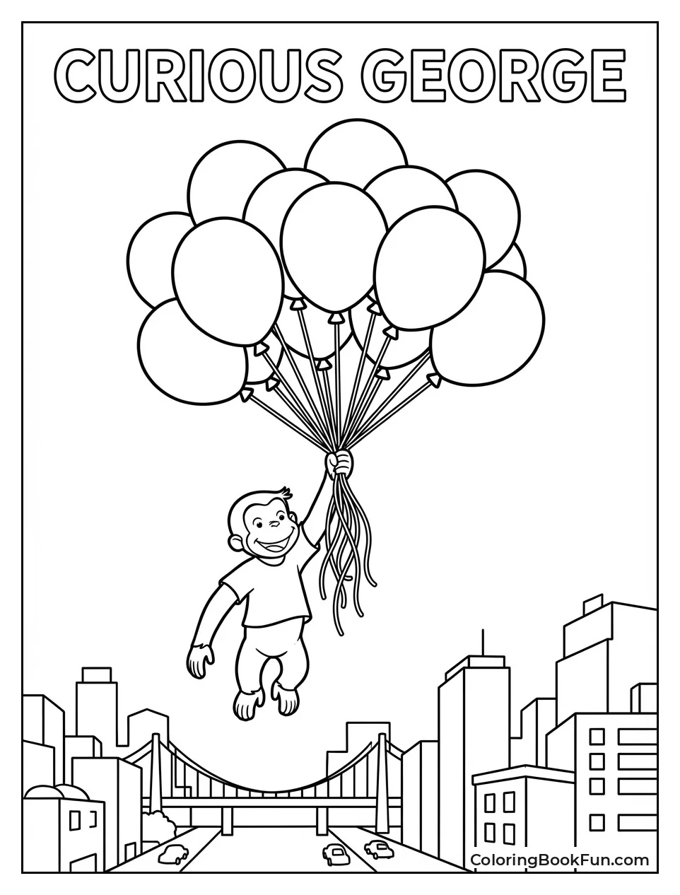 George Floats with Balloons