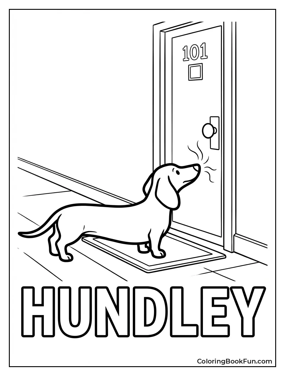 Proud Hundley Sniffs Apartment Door