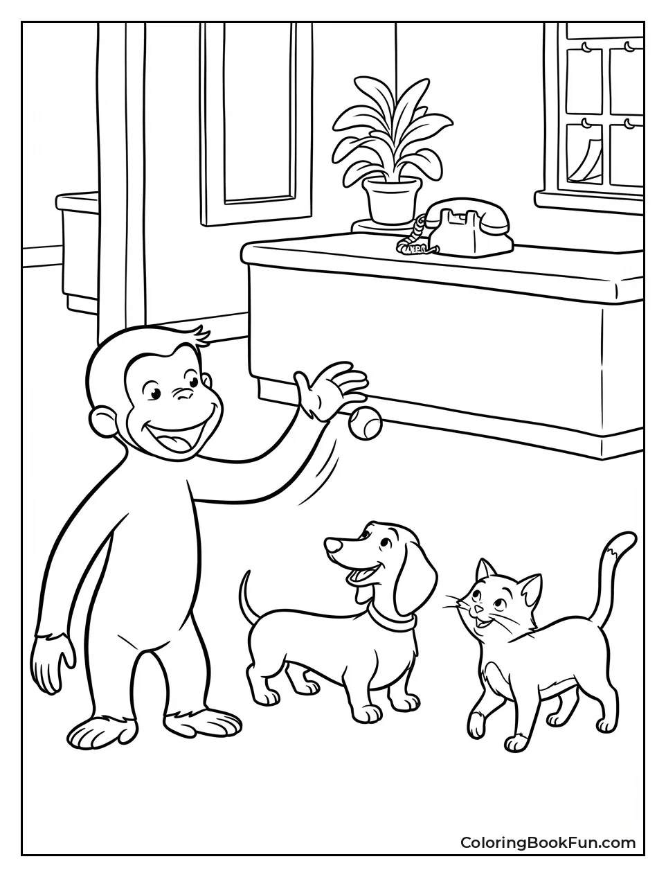 George Plays Ball with Pets