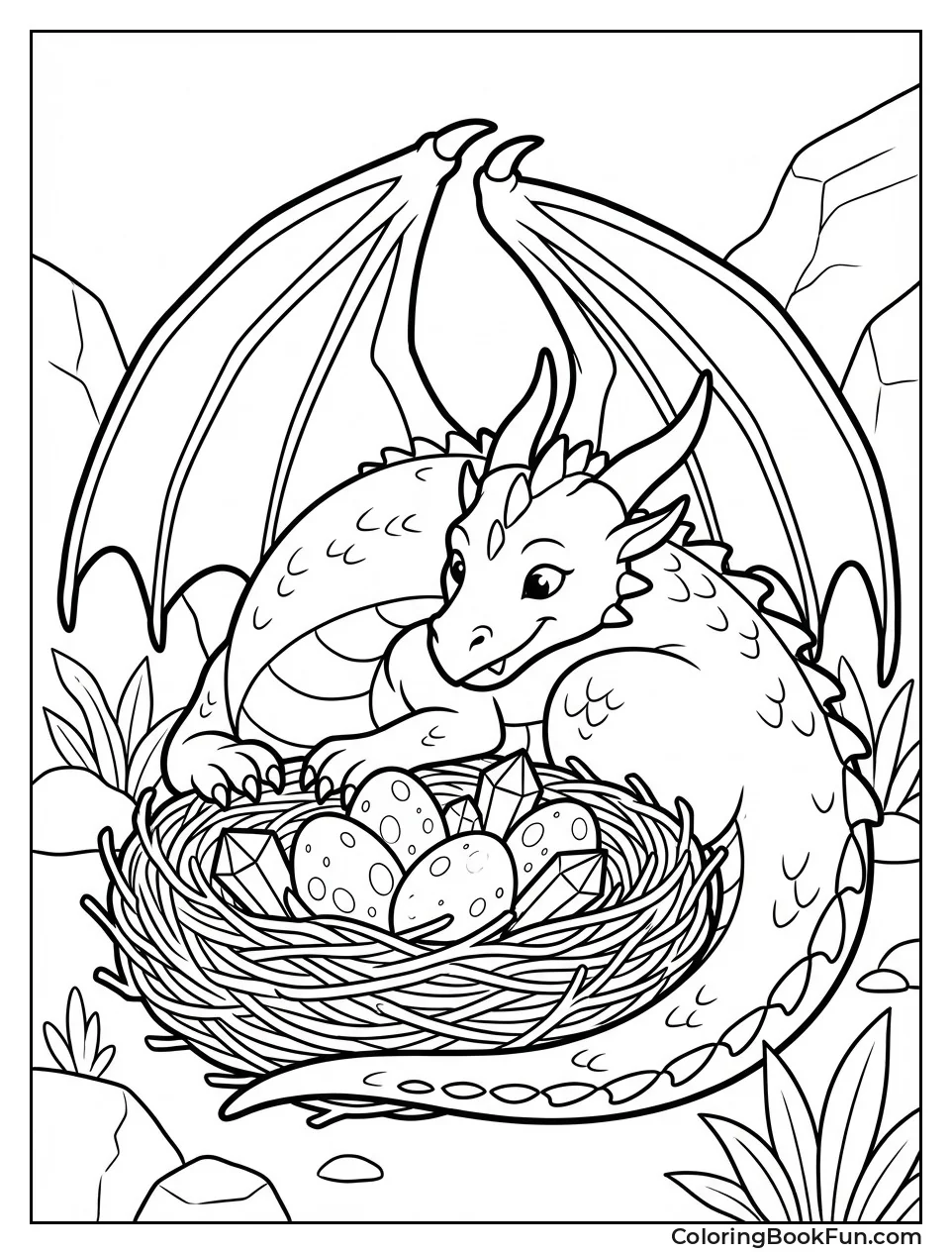 Mom Dragon Watching Eggs