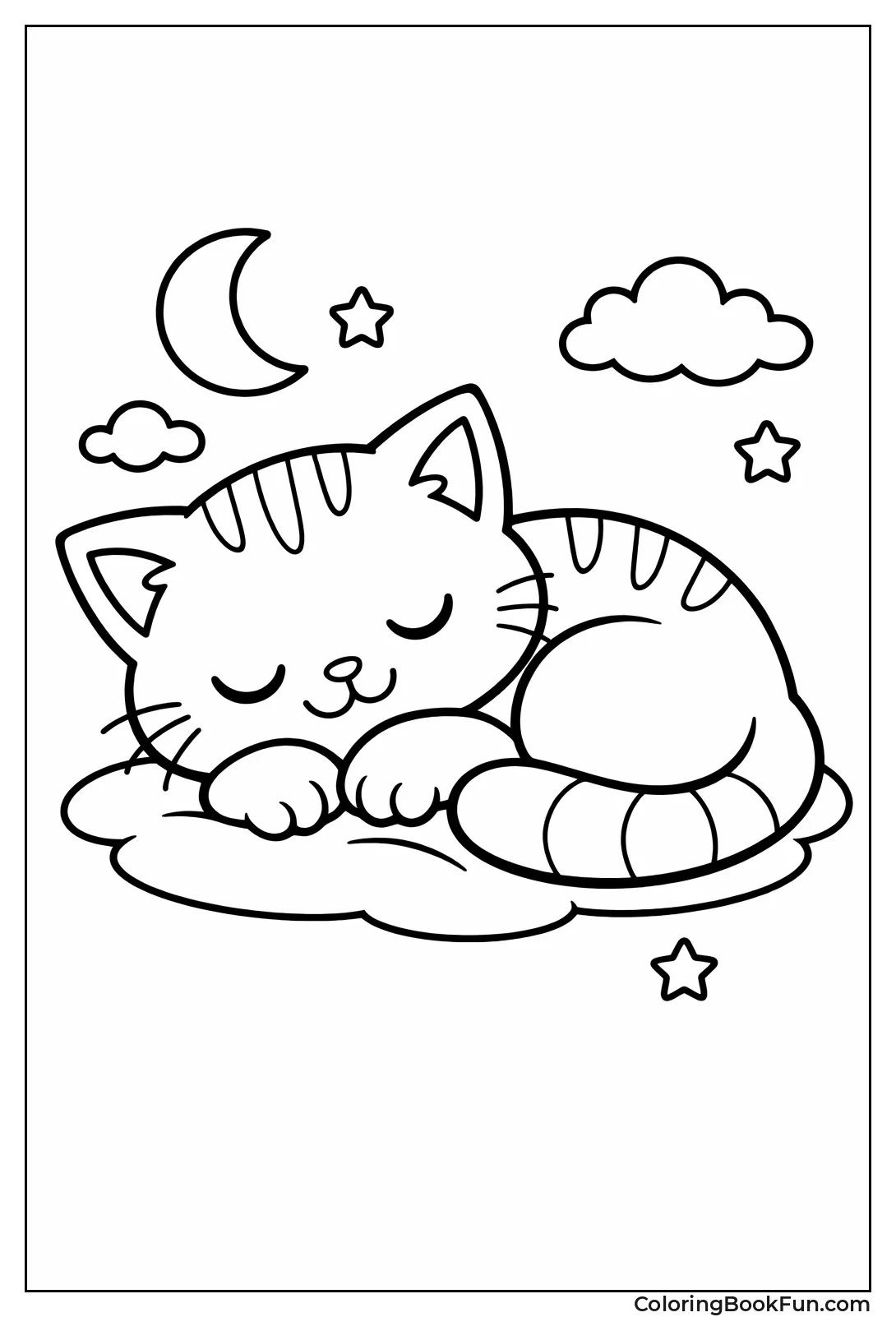 Curled Up Sleeping Kitten