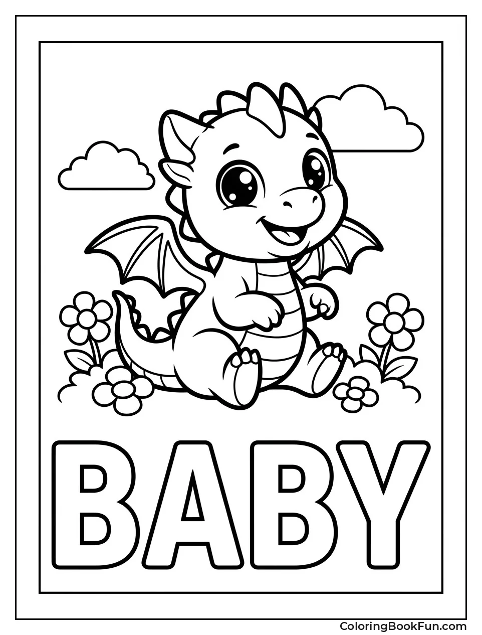 Cute Baby Dragon Smiling Playfully