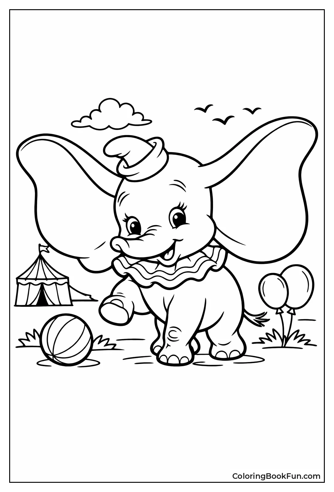 Cute Baby Dumbo with Big Ears