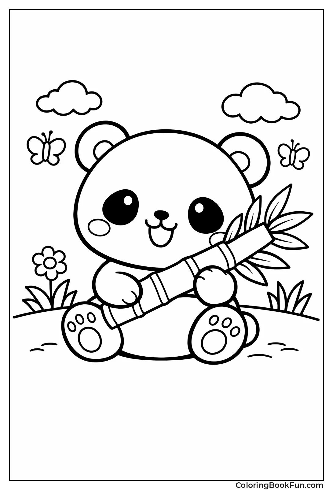 Baby Panda with Bamboo