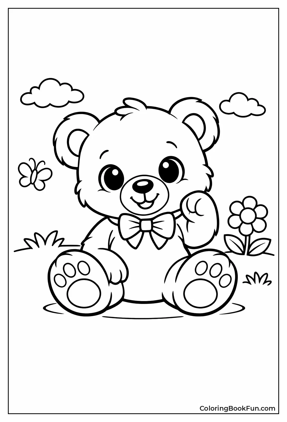 Cute Baby Teddy Sits