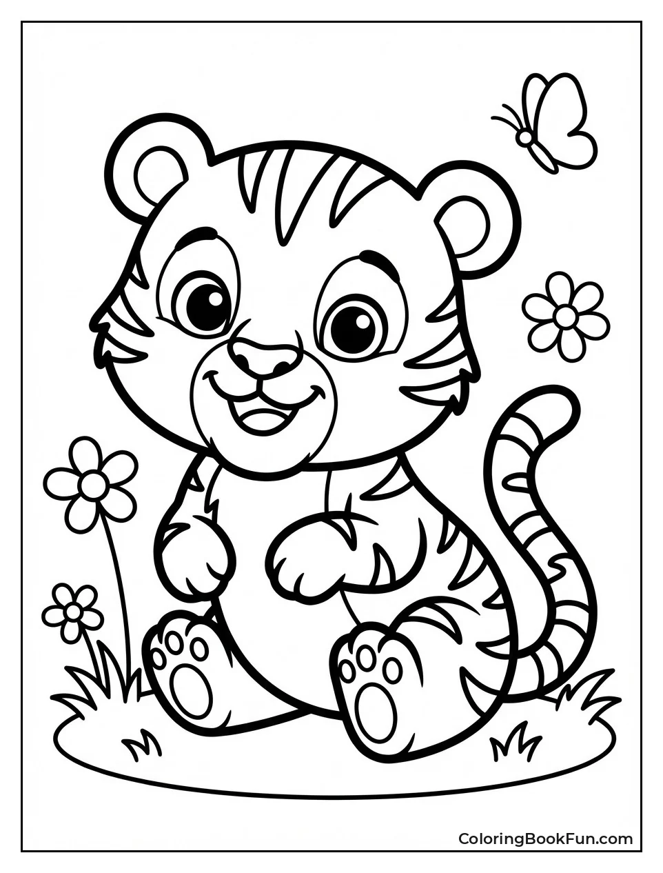 Cute Baby Tigger Sitting Playfully