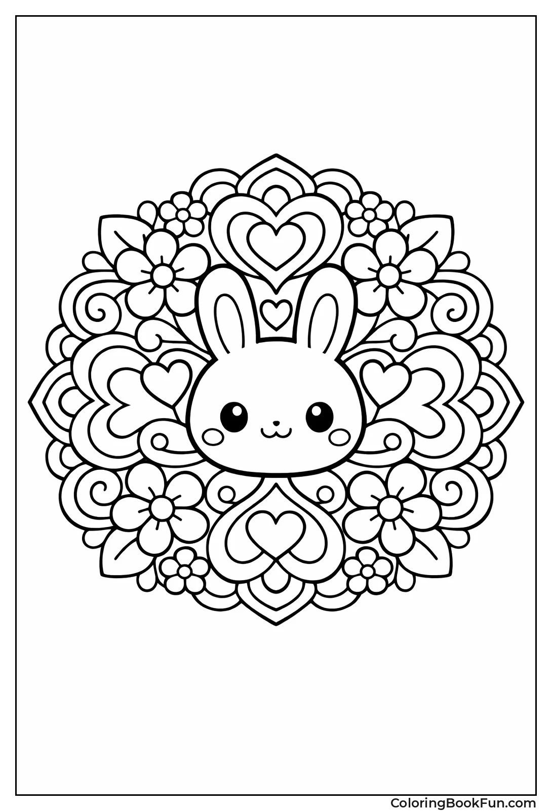 Bunny in Floral Mandala