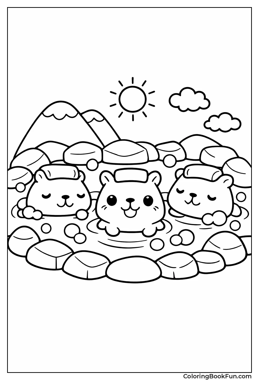 Capybaras in Hot Spring