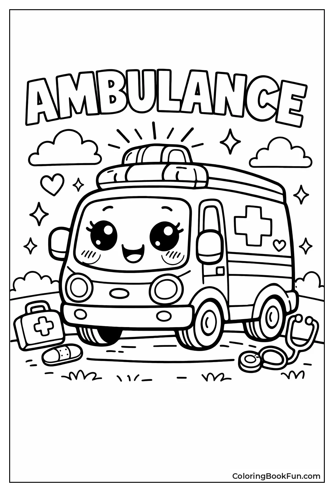 Cute Cartoon Ambulance Face