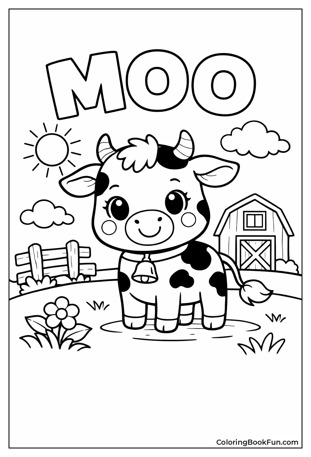 Cute Cartoon Cow Smiling