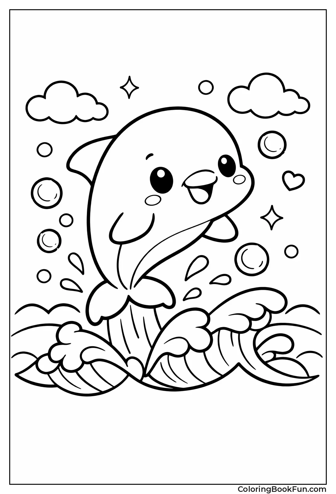 Dolphin Leaping from Waves