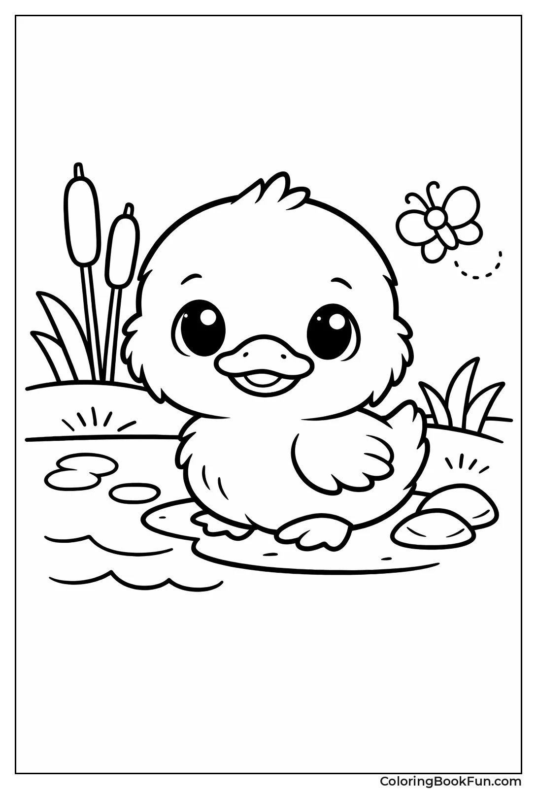 Cute Fluffy Duckling Portrait