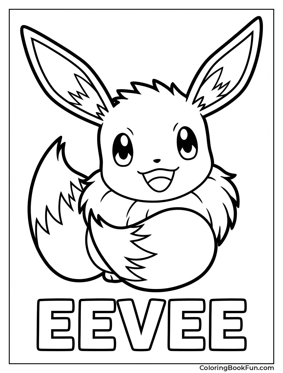 Smiling Eevee with Fluffy Ears