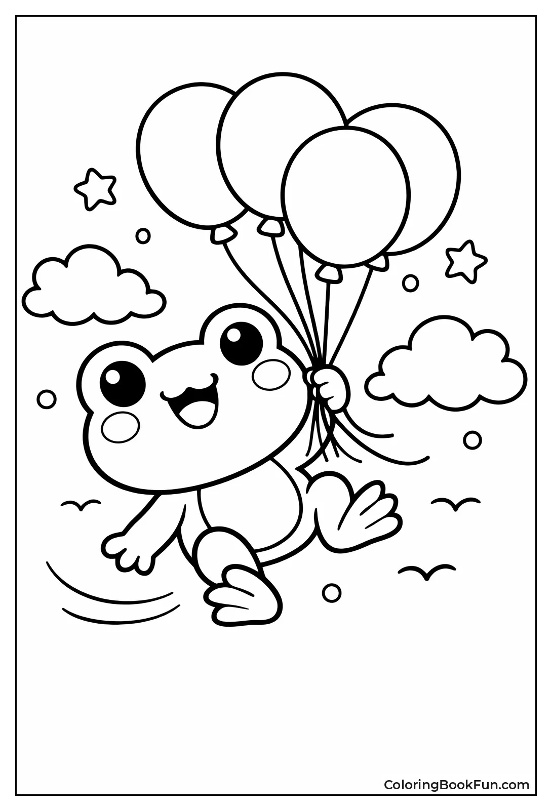 Frog Holding Balloons