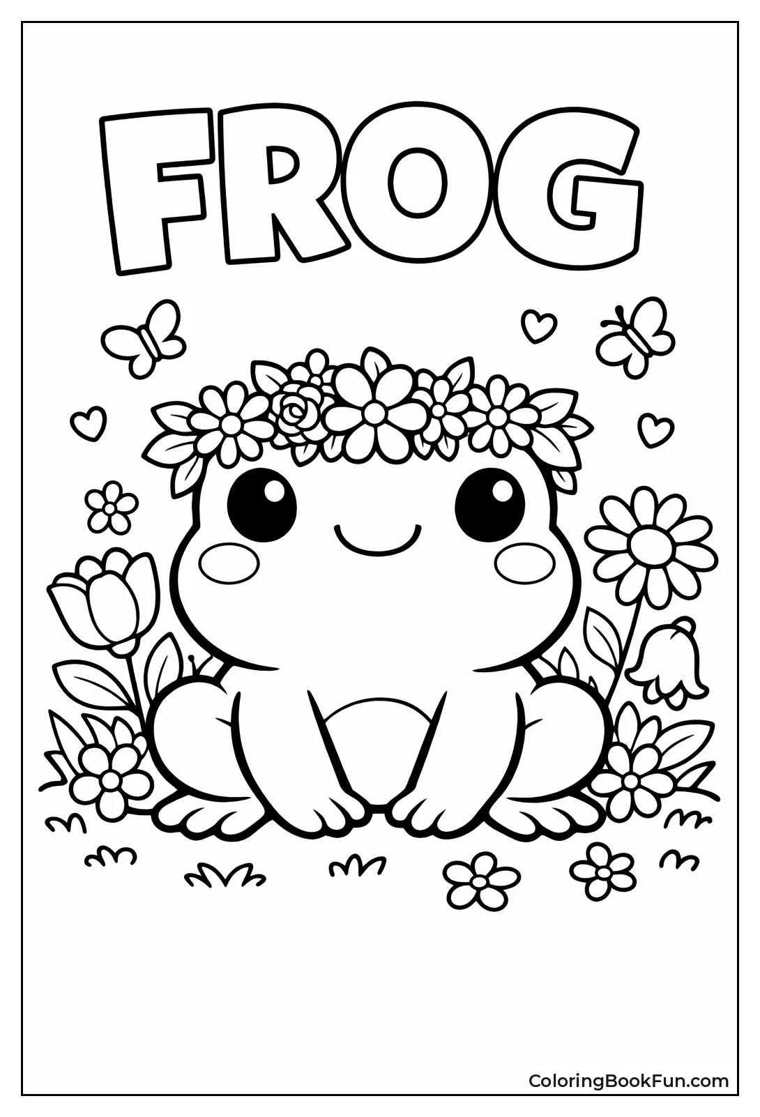 Frog Wearing Flower Crown