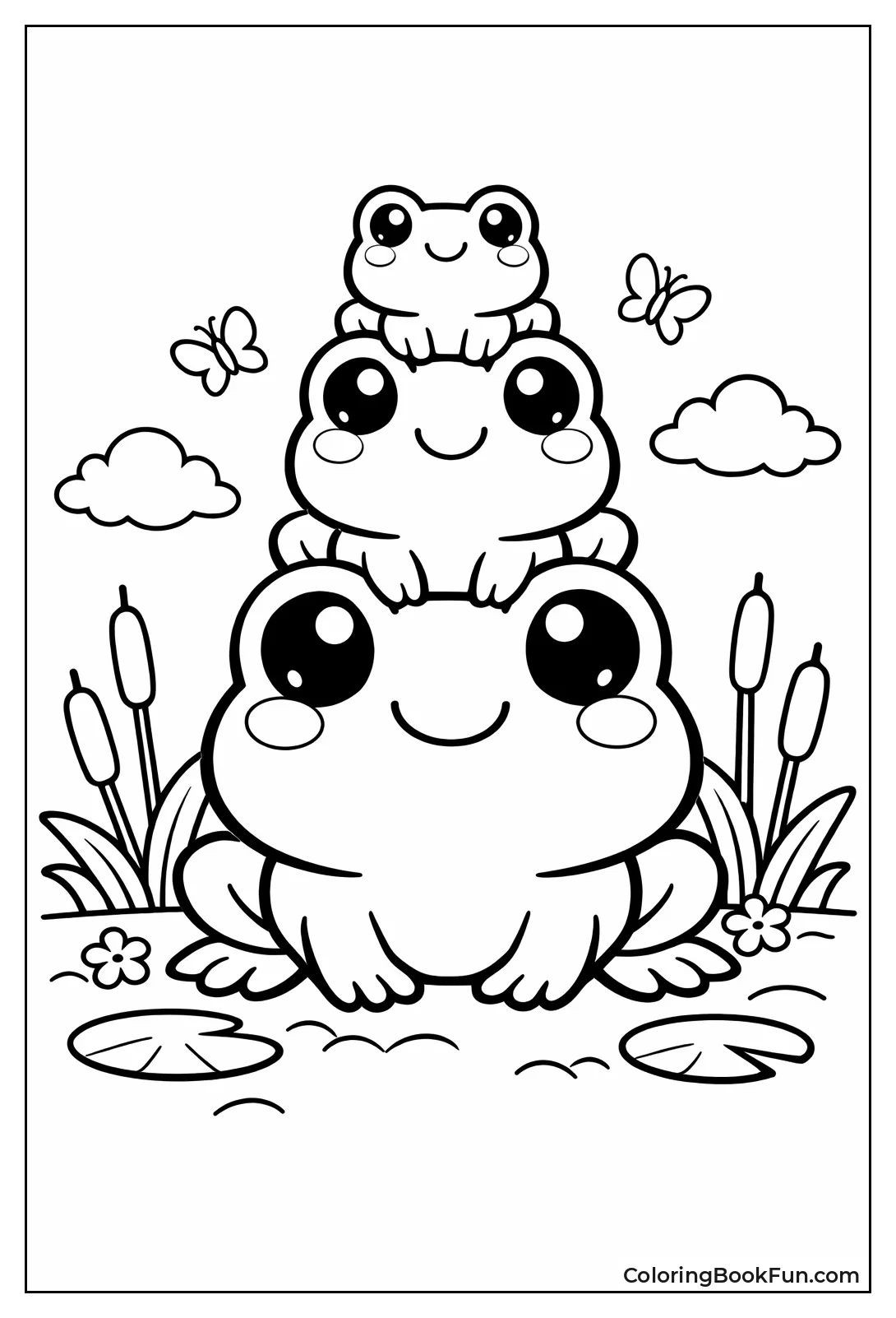 Stacked Frogs Totem Pole