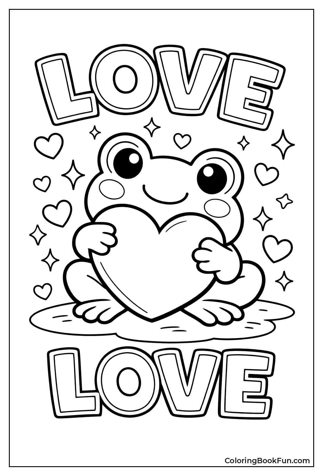 Frog Hugging Big Heart