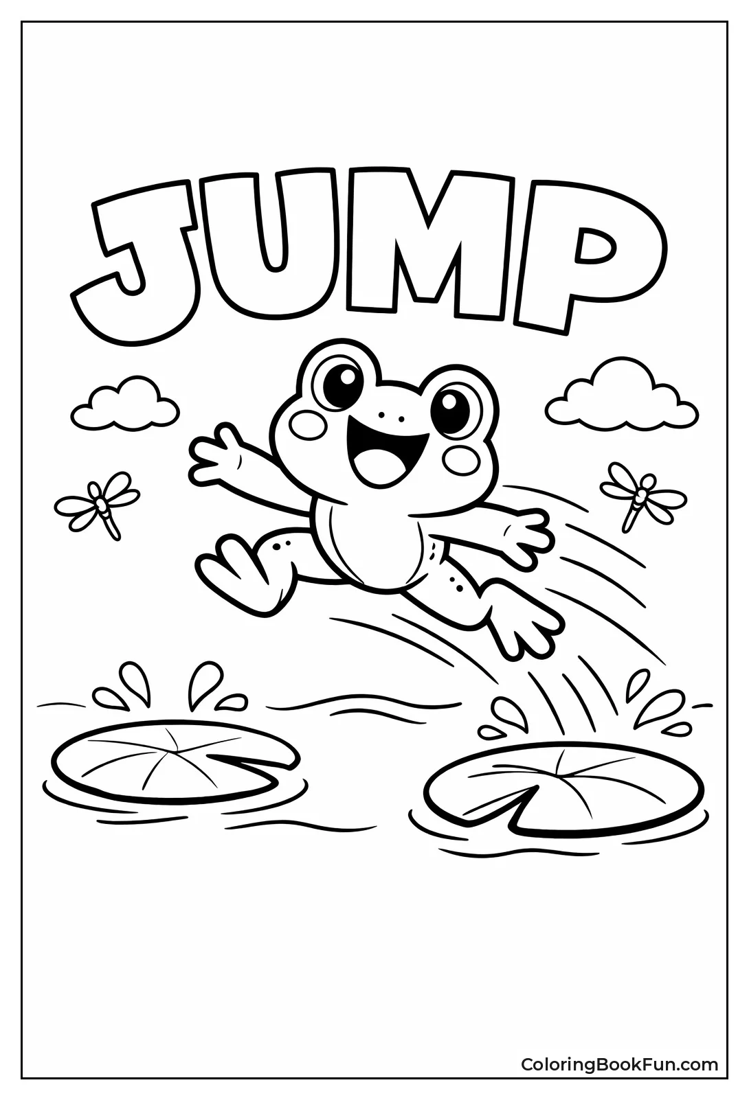 Frog Jumping Mid-Air Happily