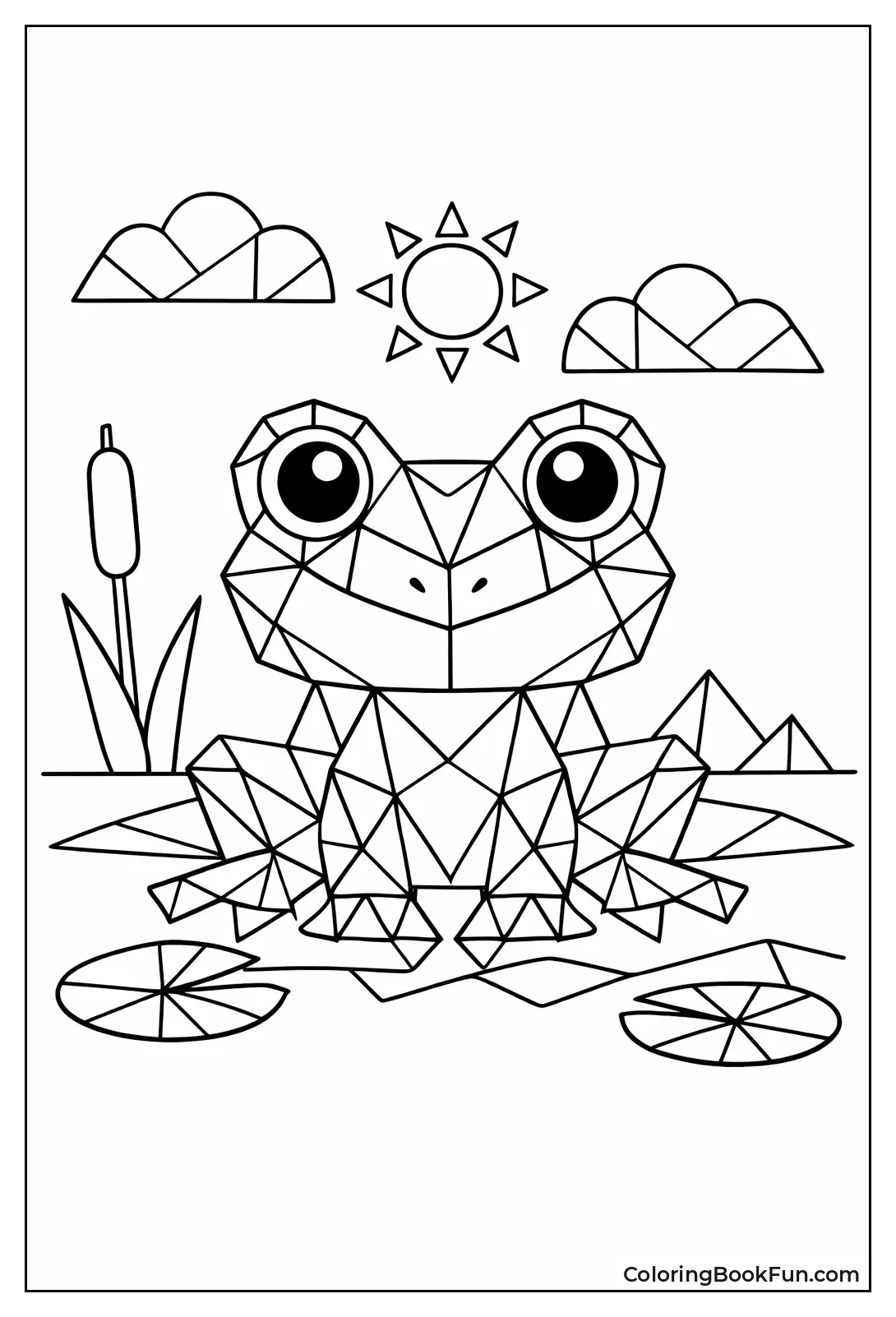 Low Poly Triangle Frog