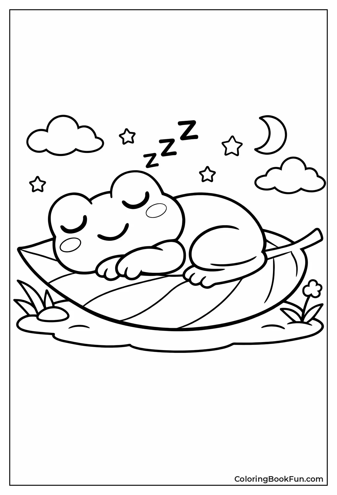 Sleeping Frog on Leaf