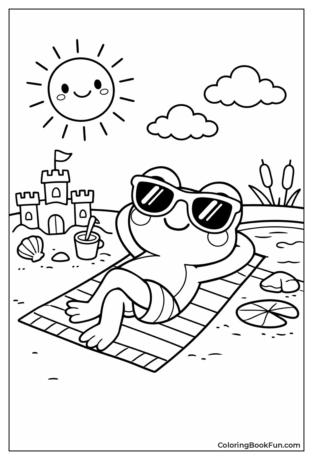 Frog in Sunglasses Lounging