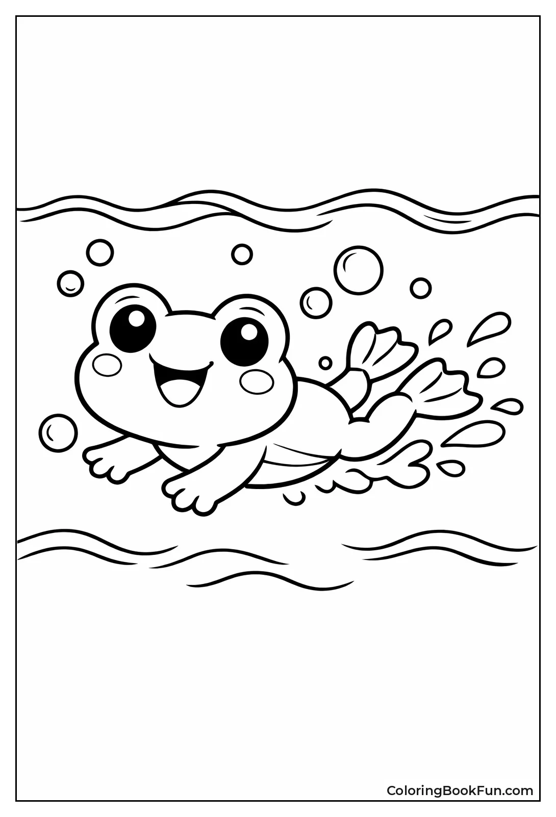 Swimming Frog with Bubbles