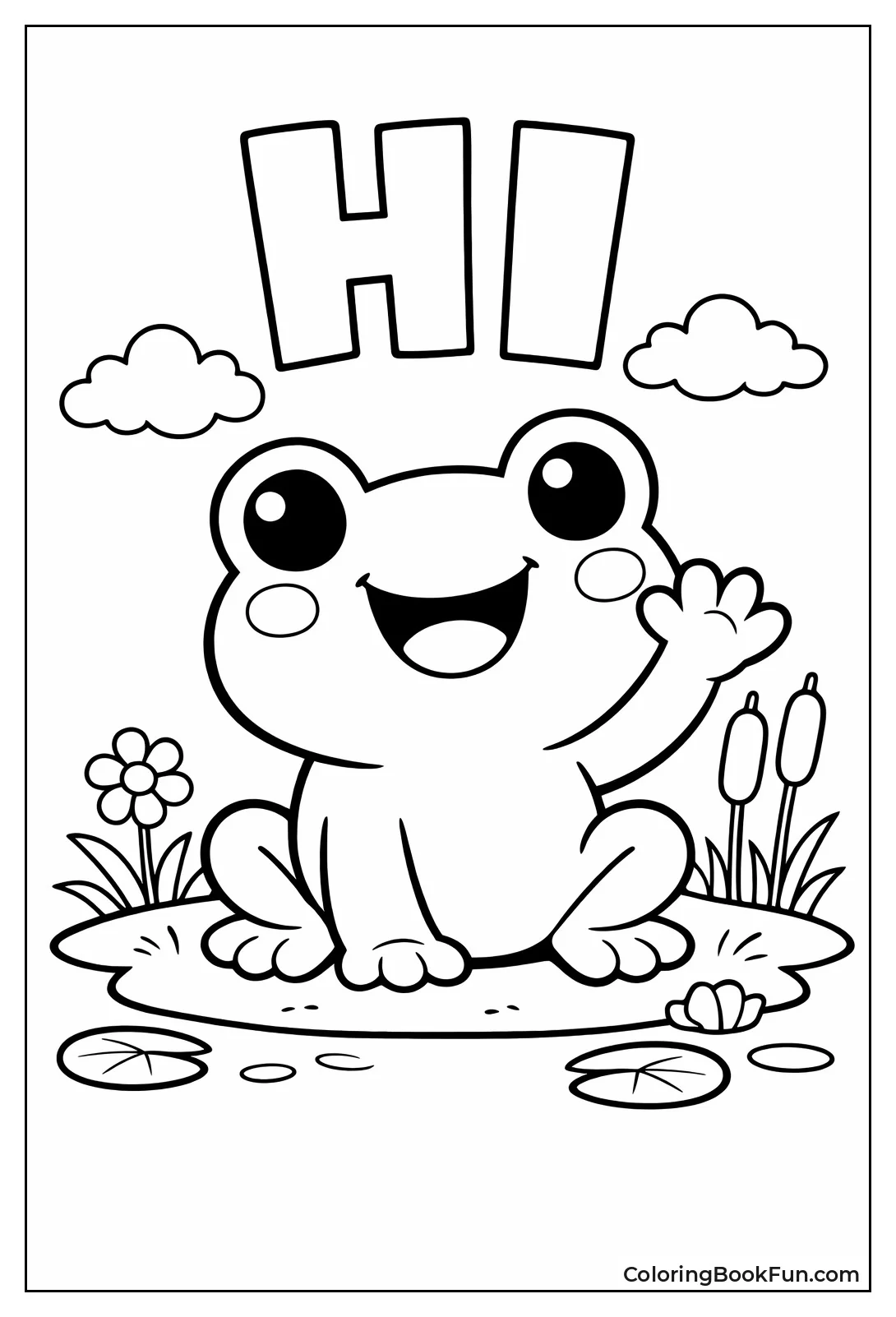 Frog Waving Hello Smile