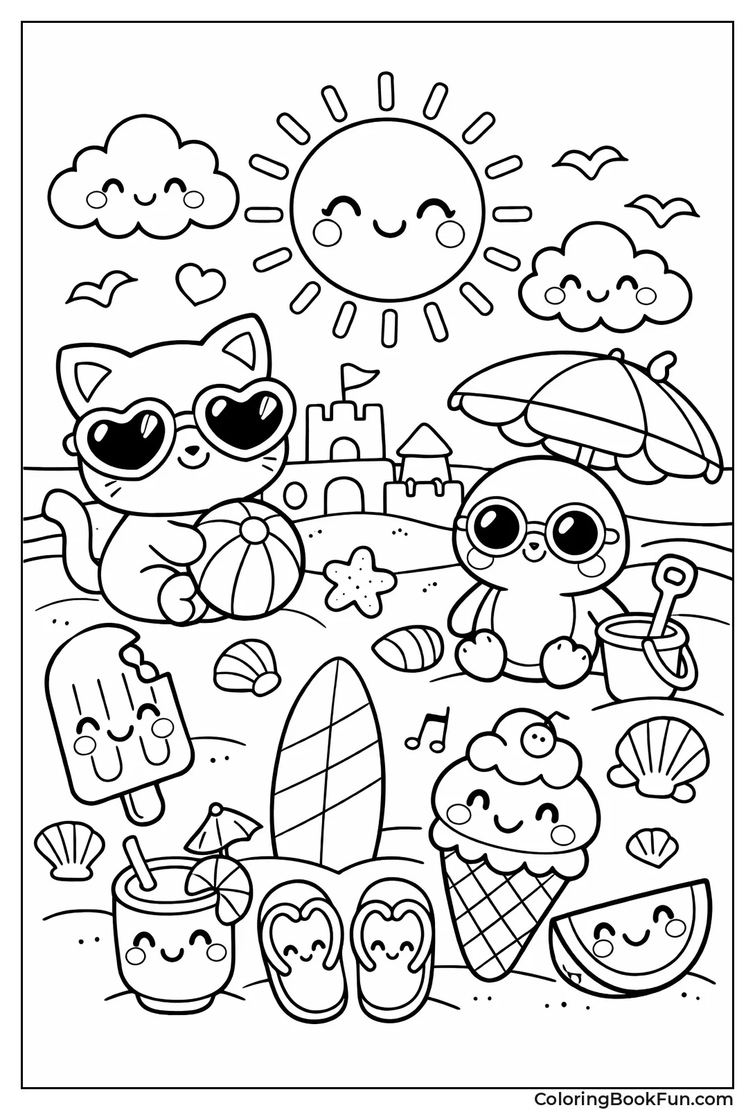 Kawaii Summer Beach Fun