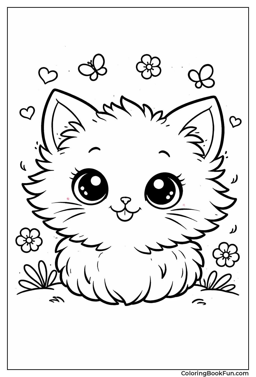 Fluffy Kitten with Big Eyes