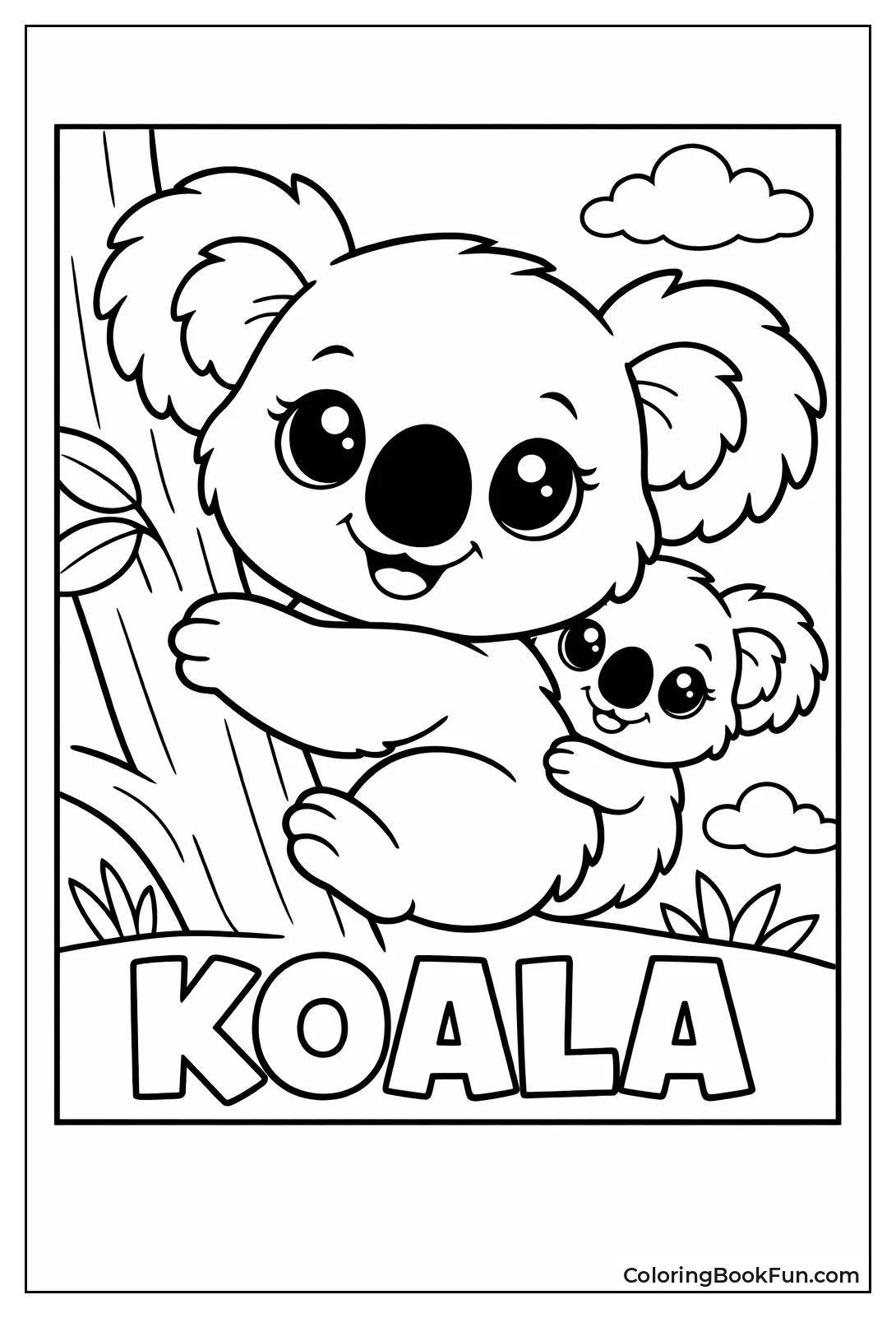 Smiling Cute Koala Face