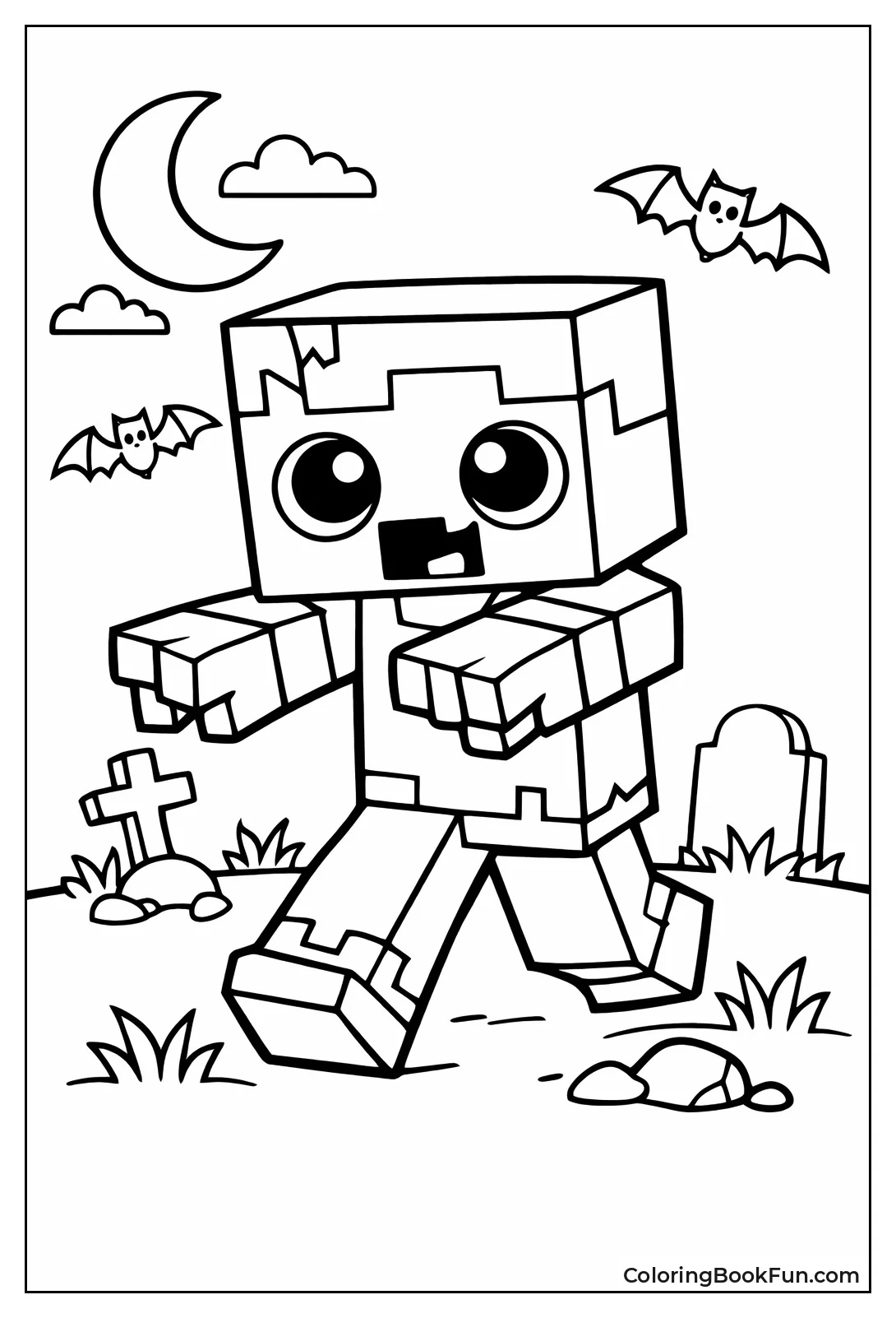 Cute Minecraft Zombie Walking