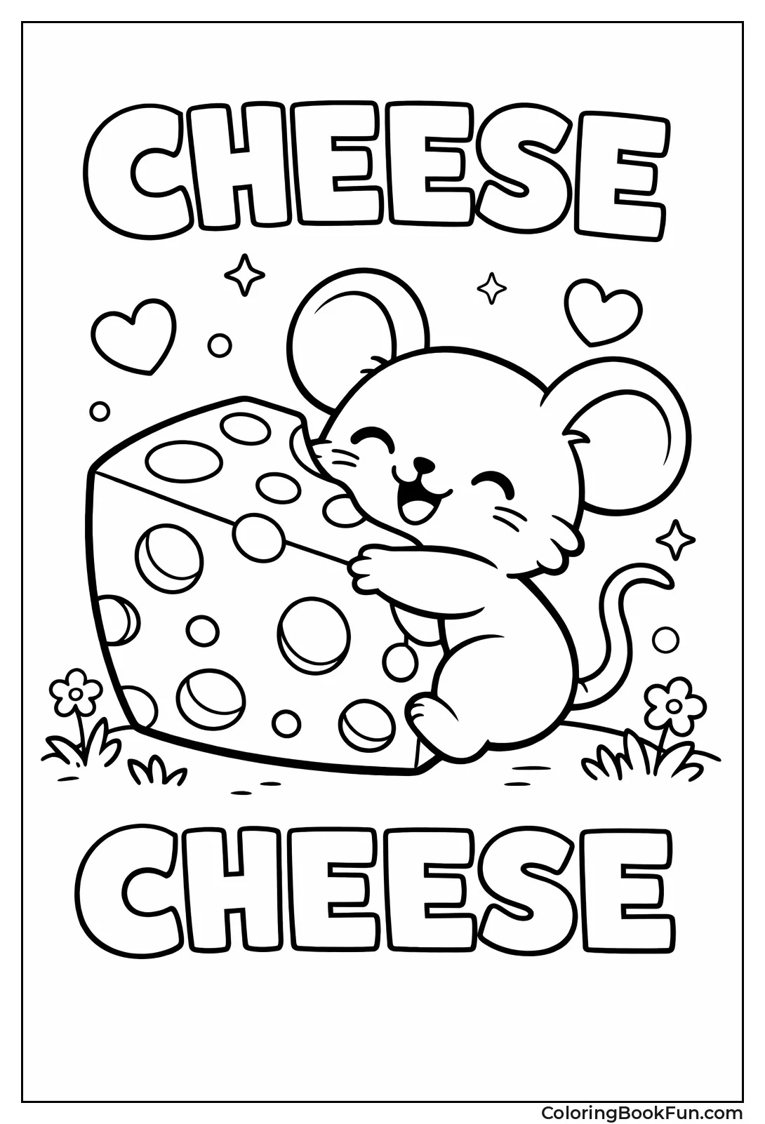 Mouse Hugging Giant Cheese