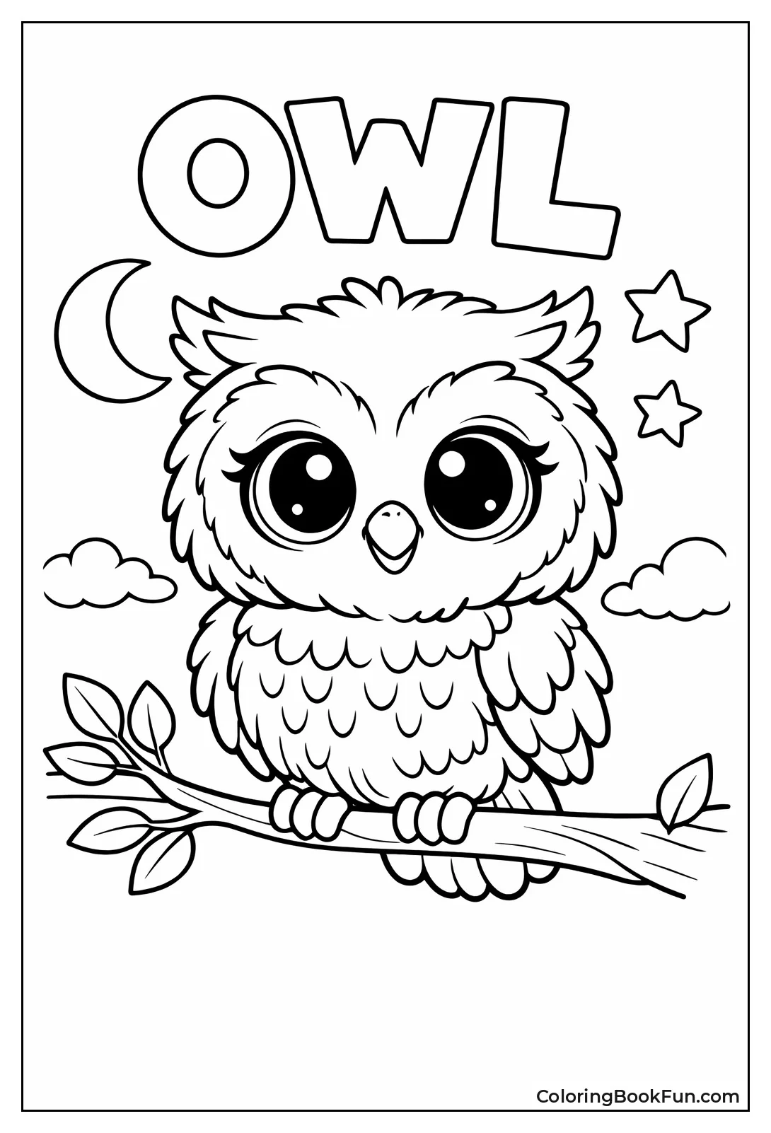 Cute Owl with Big Eyes