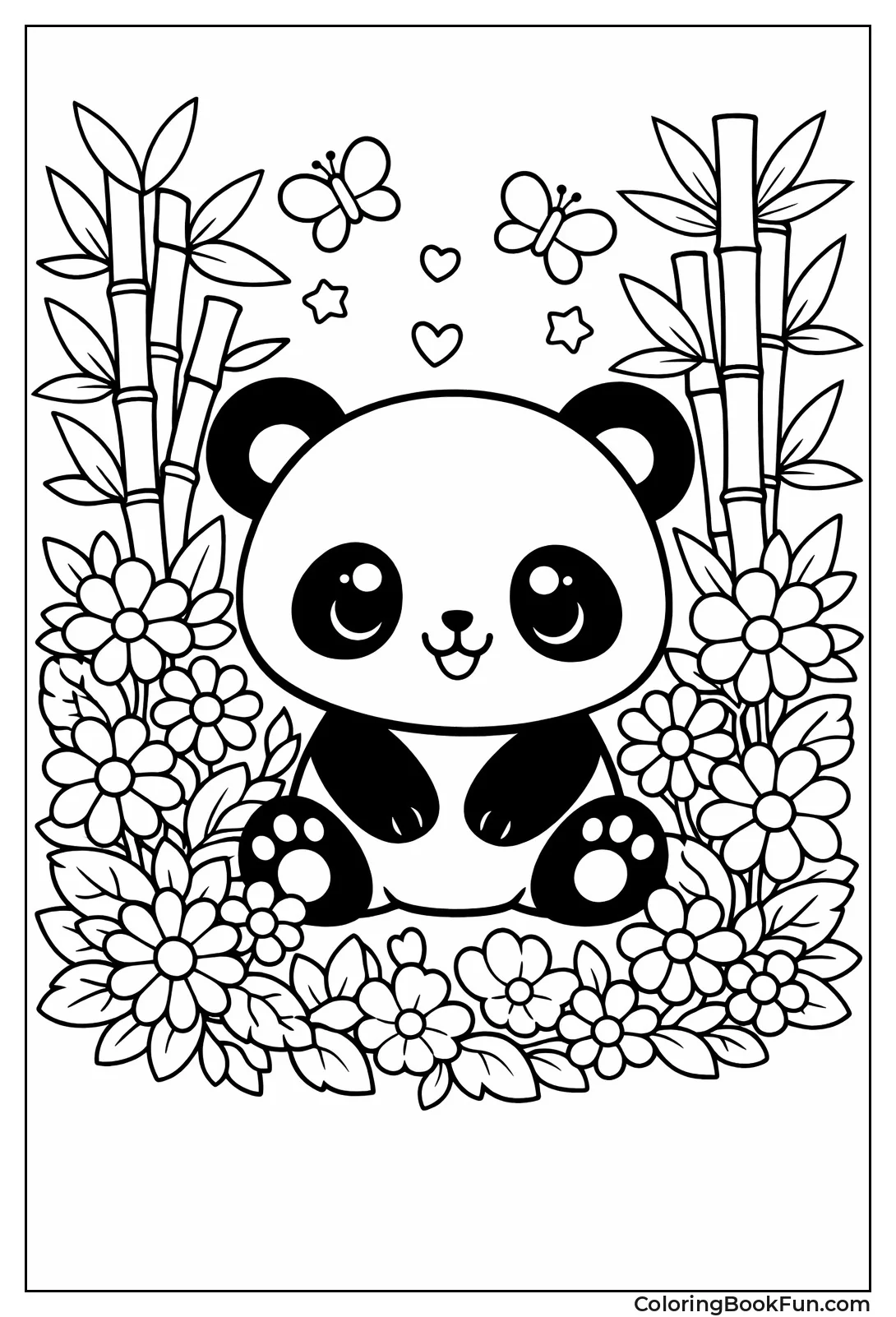 Panda Cub in Patterns