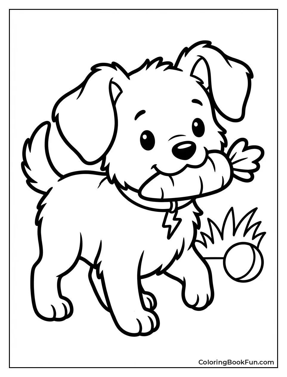 Fluffy Puppy Bolt Holds Carrot