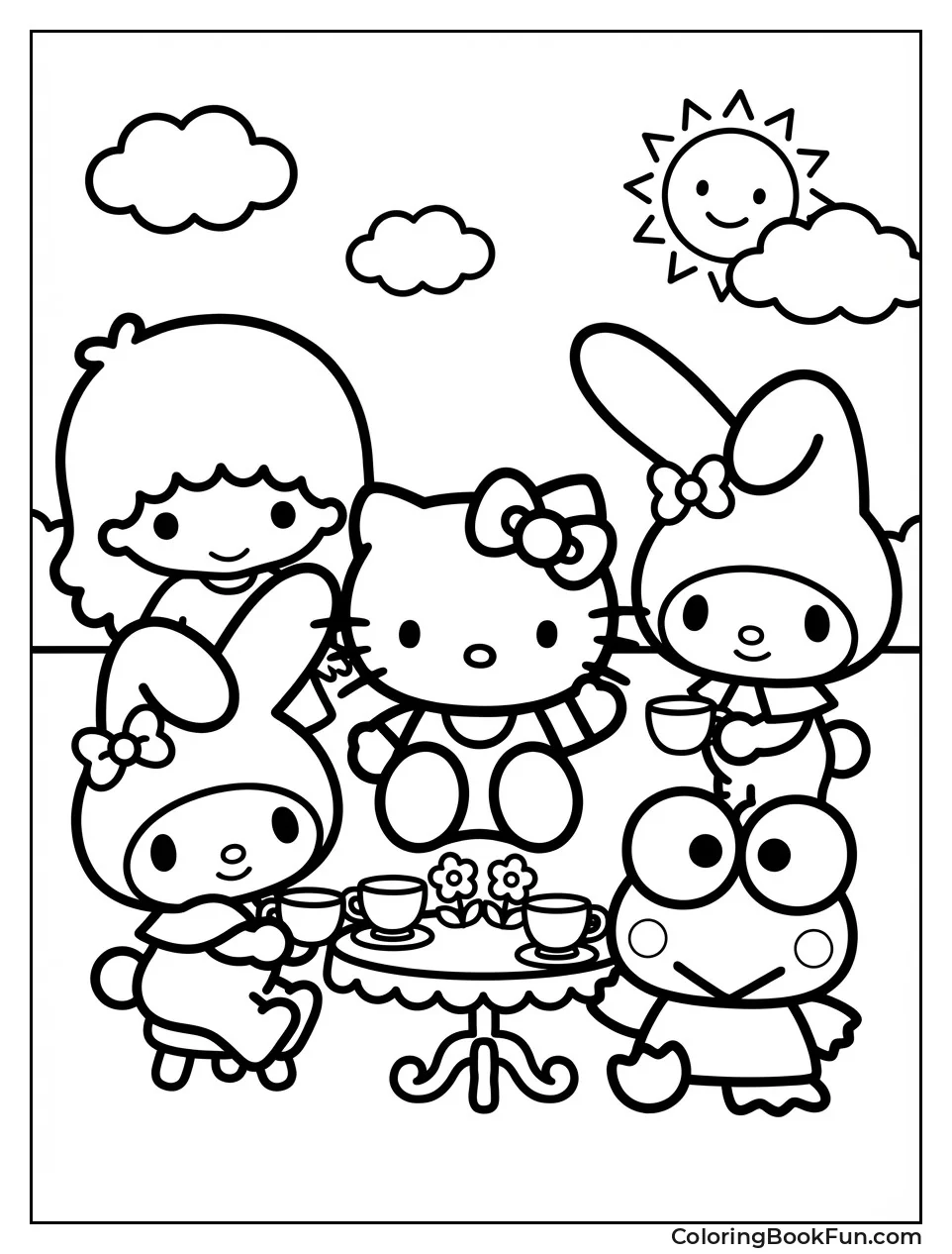 Cute Sanrio Characters Smiling