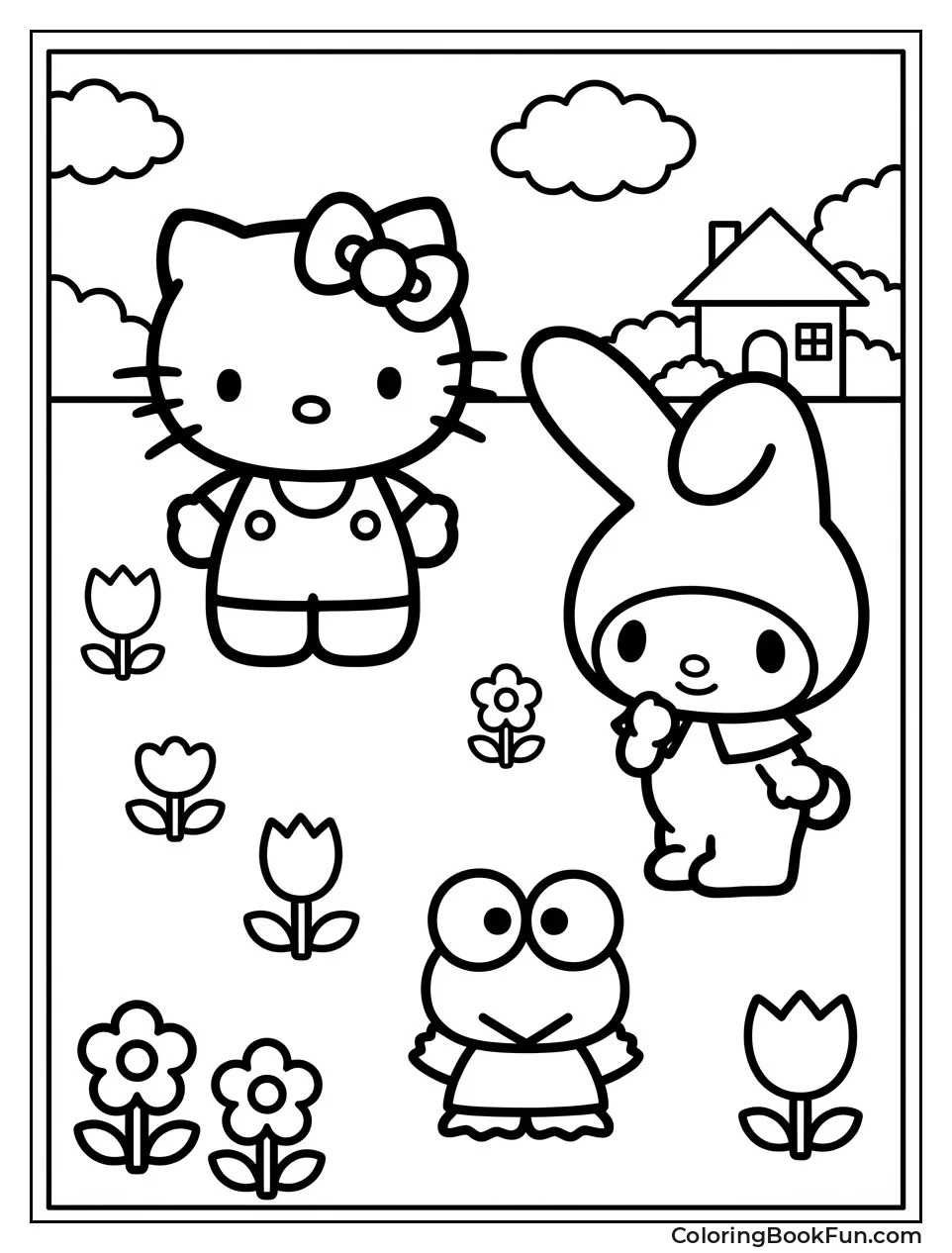 Cute Sanrio Line Drawings