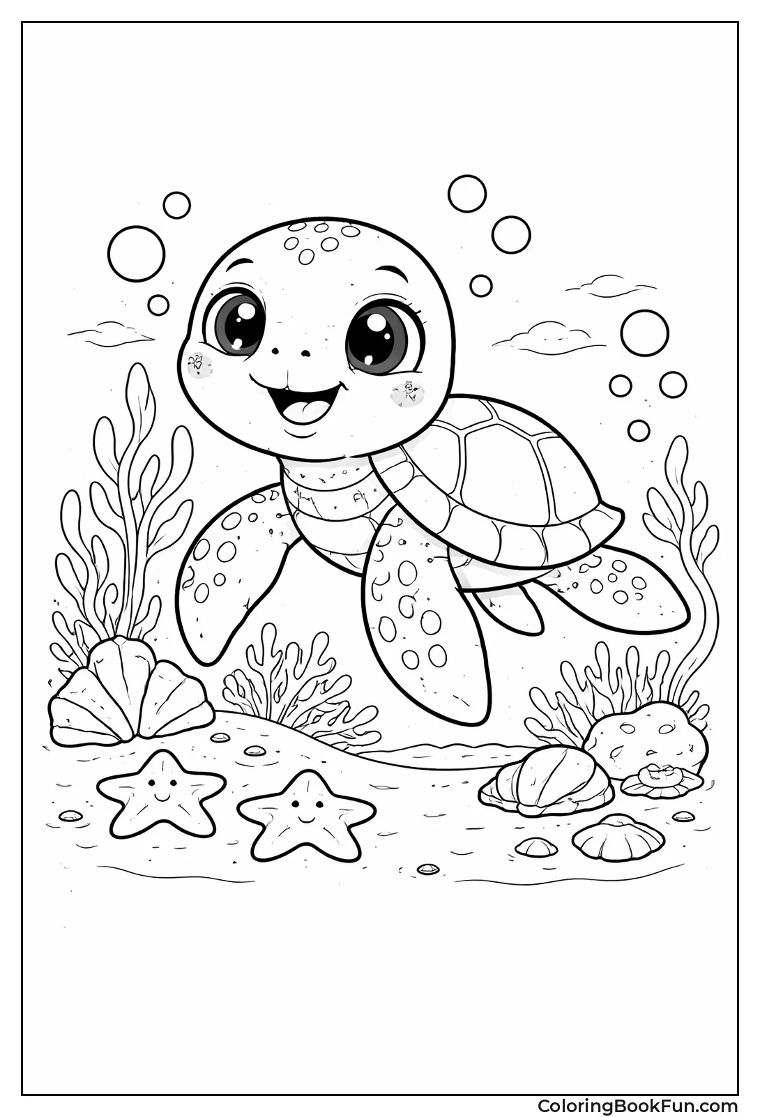 Cute Sea Turtle Smiling