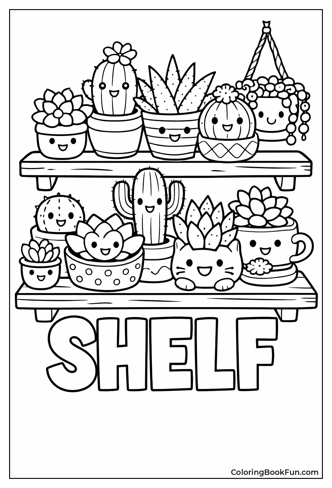 Cute Succulents on Shelf