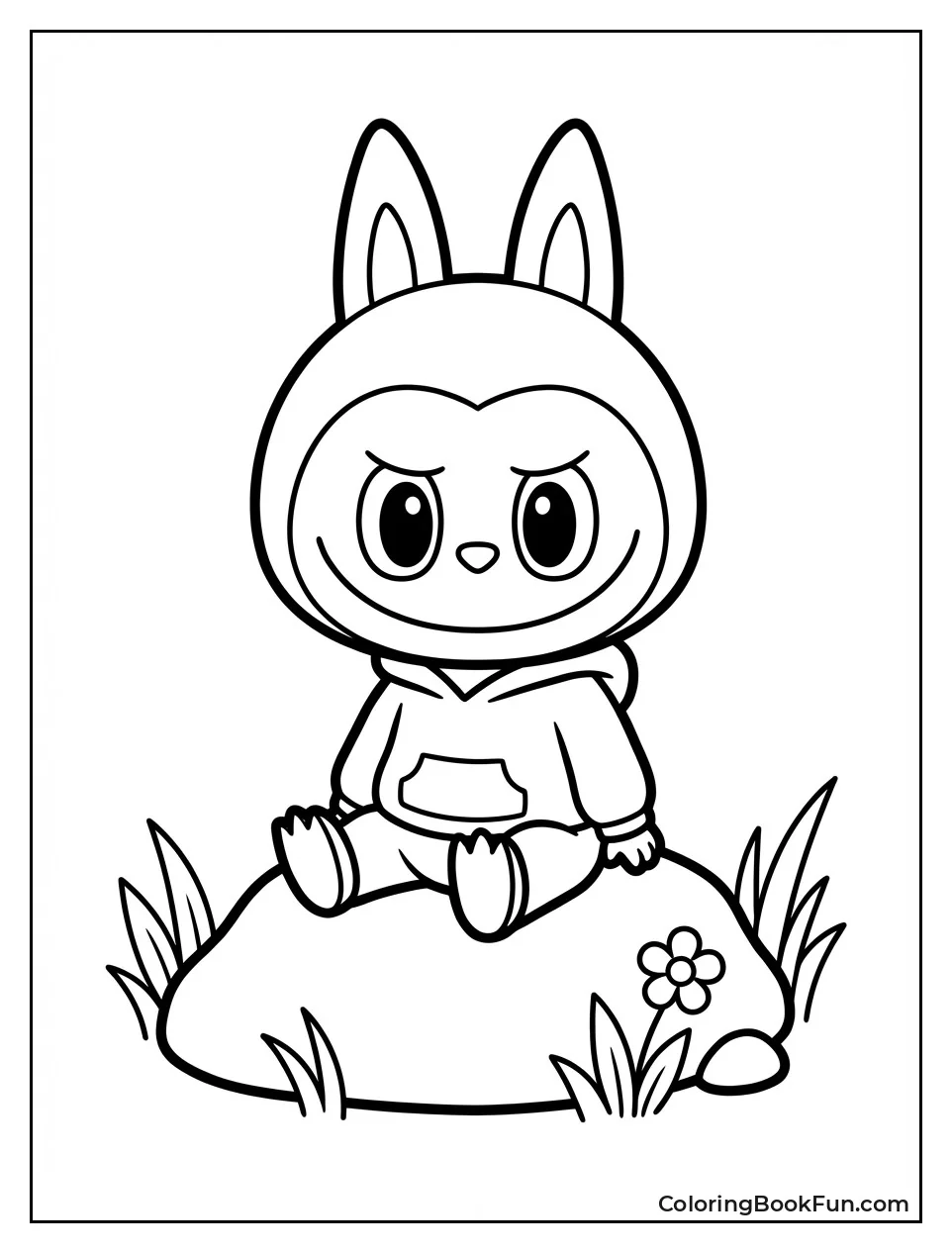 Cute Toothless Labubu Sits