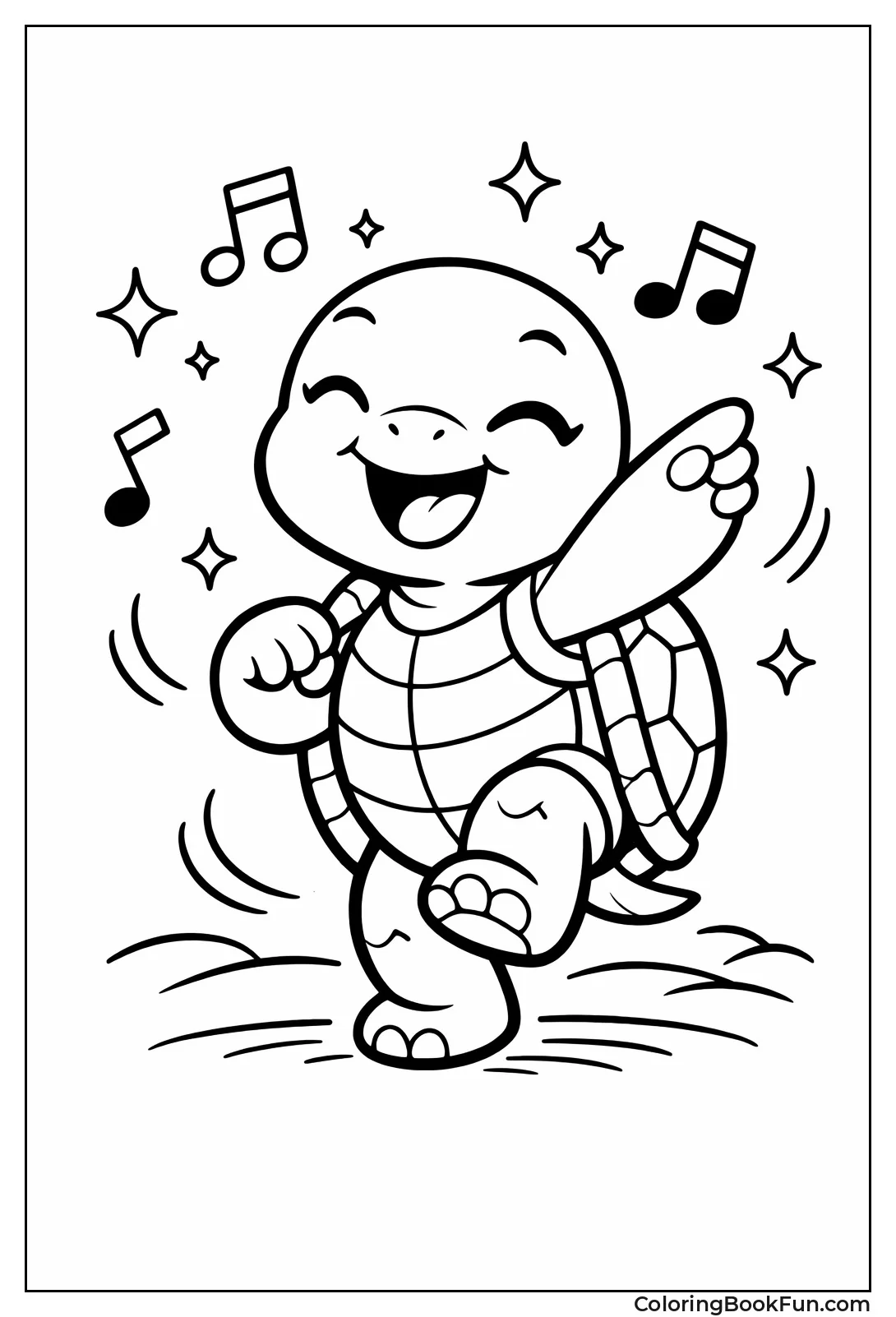 Dancing Turtle with Sparkles