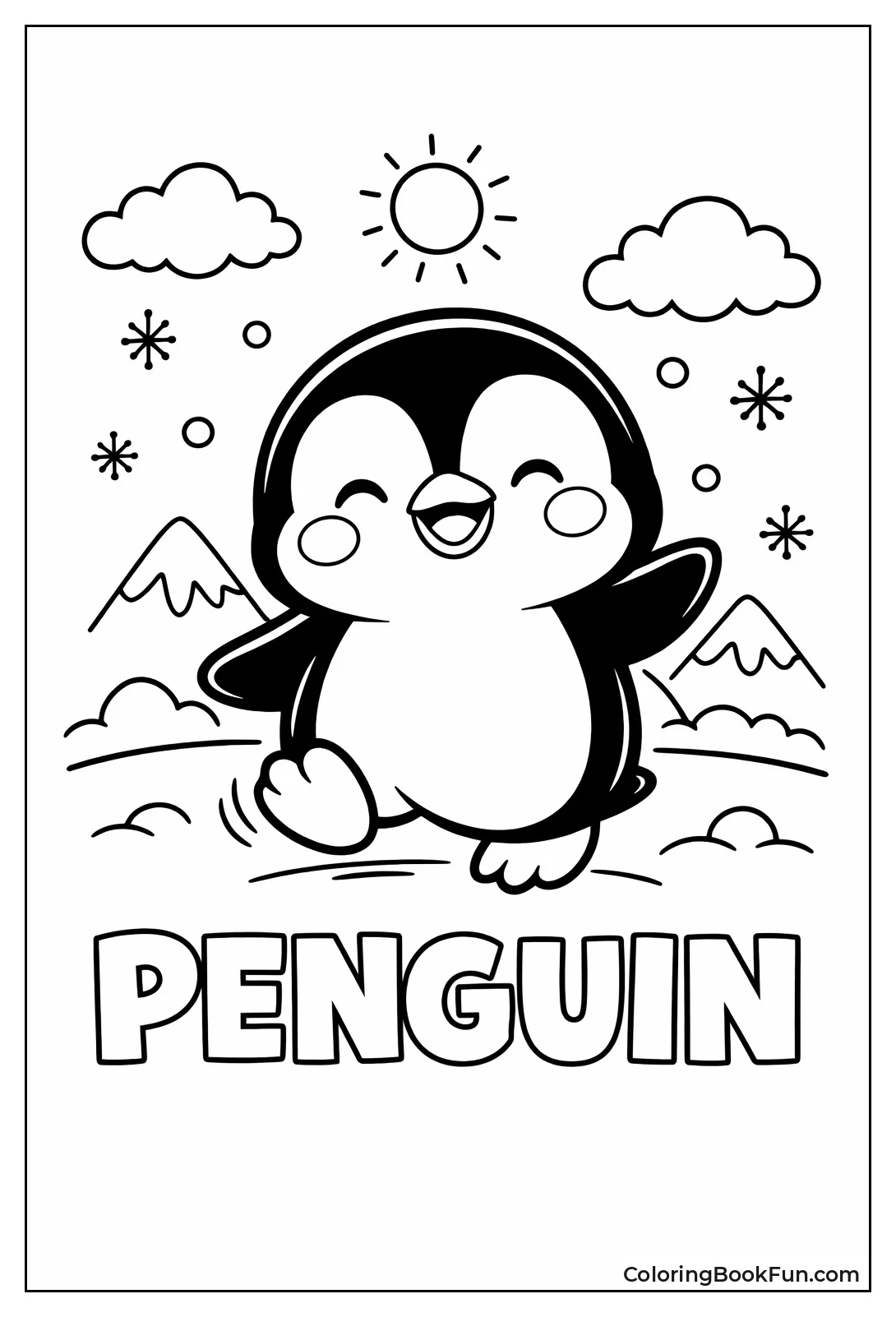 Cute Penguin Waddling Happily