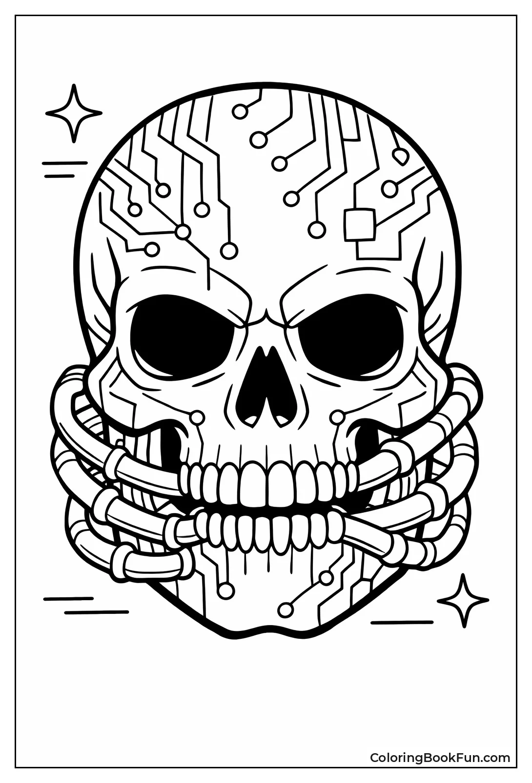 Cyberpunk Skull Glowing Neon