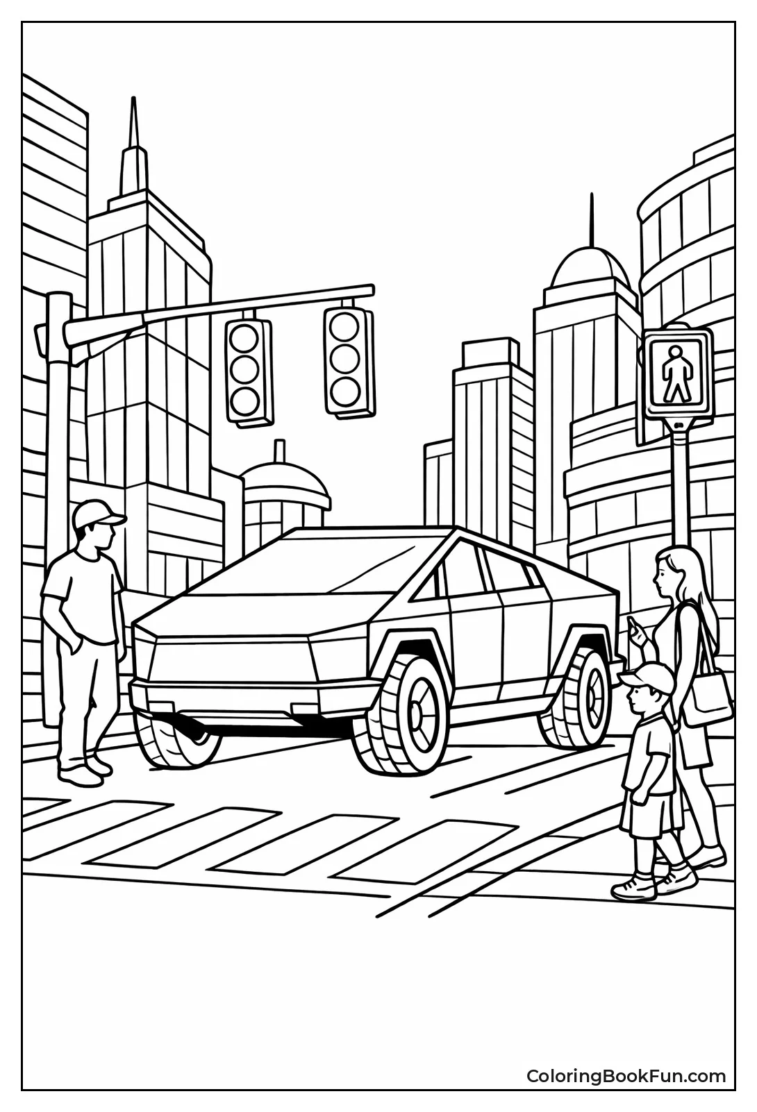 Cybertruck Drives City Street