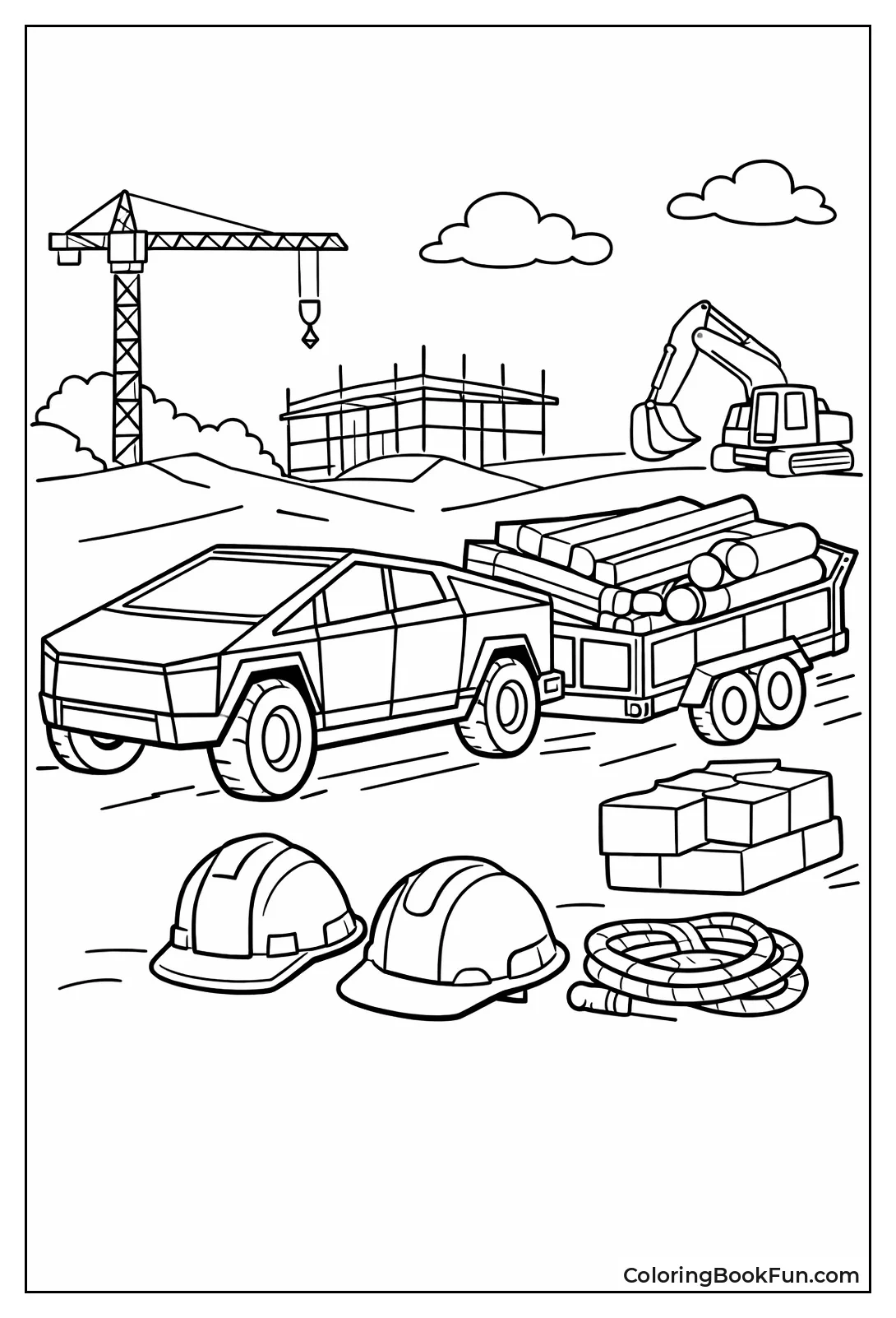 Cybertruck Hauls Construction Lumber