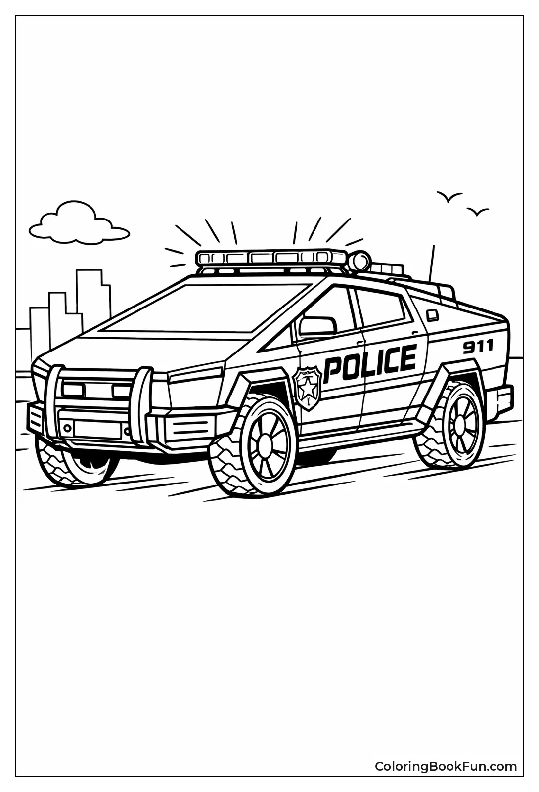 Police Cybertruck Flashes Lights