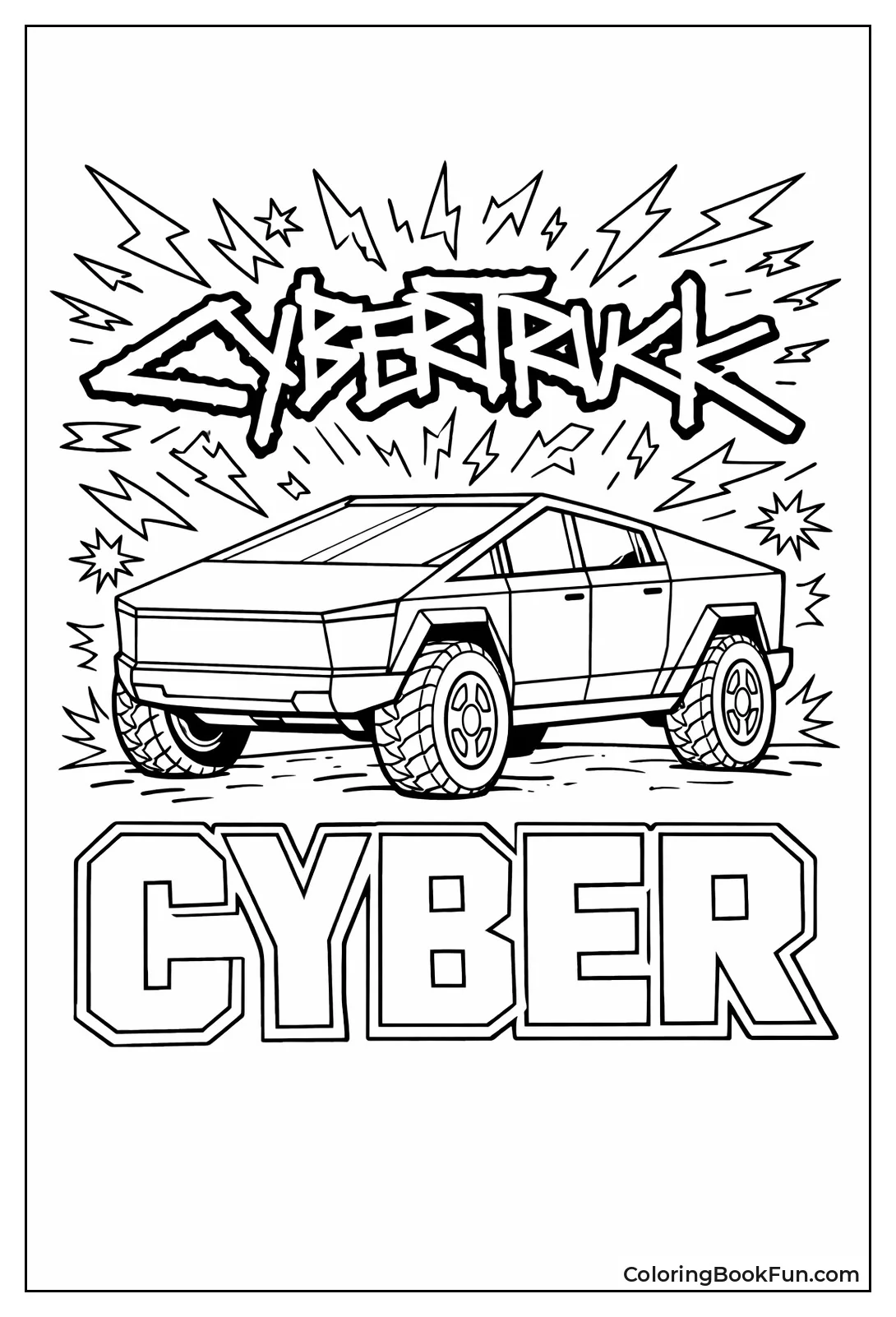 Graffiti Cybertruck Logo Sparks