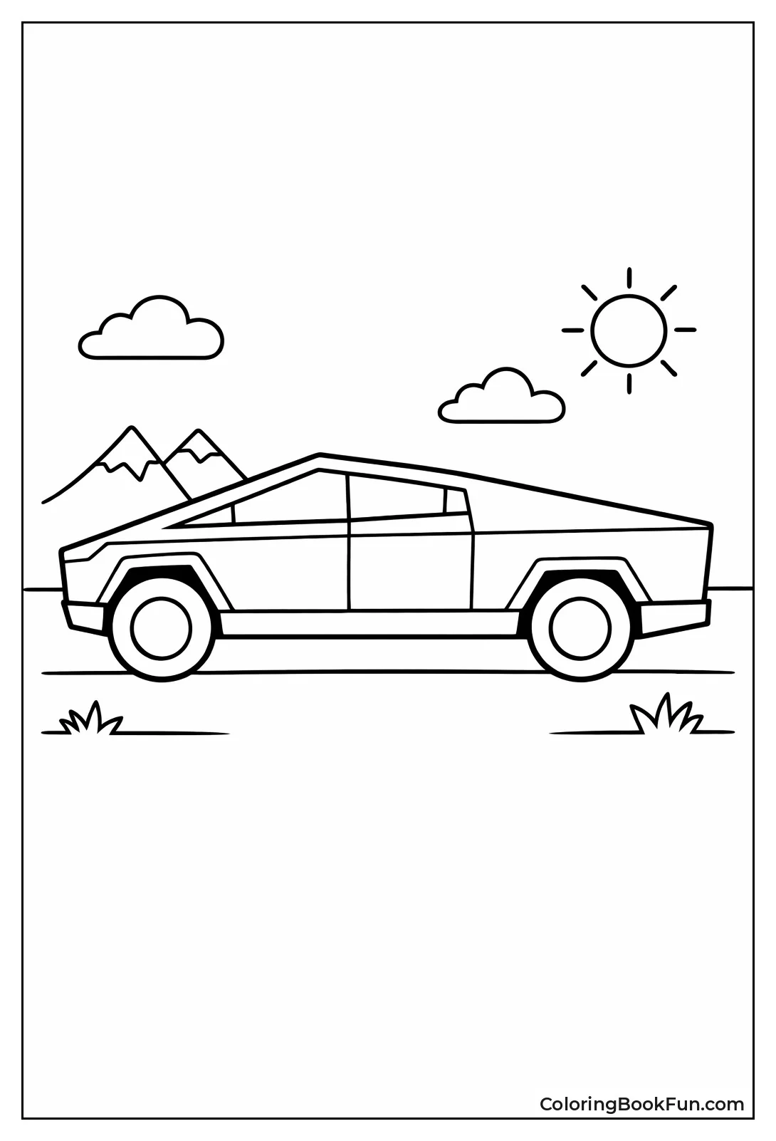 Simple Cybertruck Side Outline