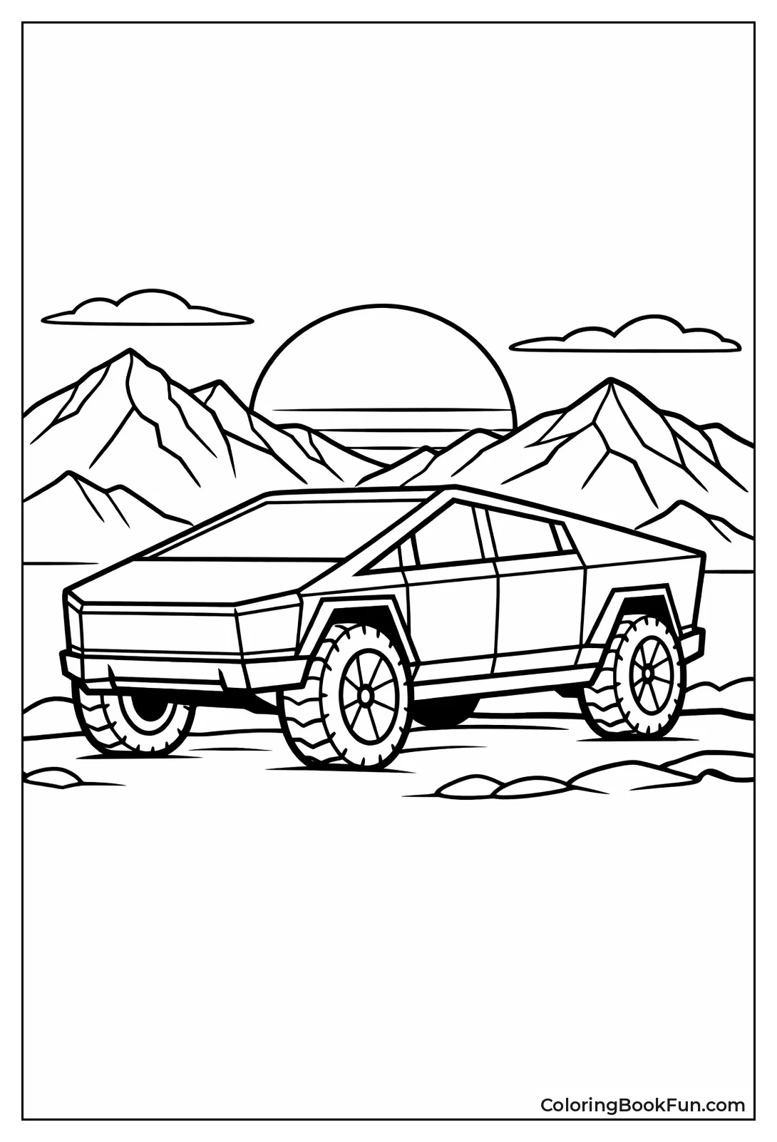 Cybertruck Silhouette at Sunset