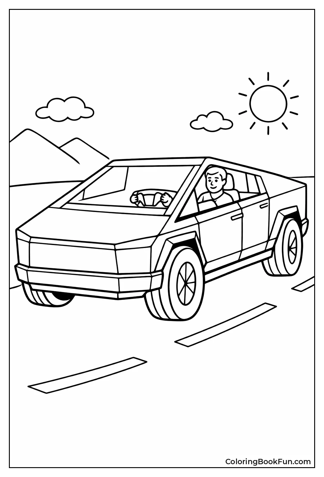 Cybertruck Drives with Driver